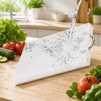 Planche à découper carrée en PE de 1 cm d'épaisseur, double face, de qualité alimentaire, antibactérienne, toutes spécifications, pour usage en cuisine, petite taille commerciale