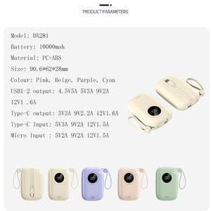 Banco de energía ultraportátil de 10000mAh con cargador rápido Compatible con dispositivos iPhone 15 14 <span class=keywords><strong>Pro</strong></span> Max Potencia de salida de 10W/20W - Product Image 6