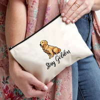 Trousse de maquillage personnalisée avec motif Golden Retriever, sac de rangement de voyage pour articles de toilette, pochette cosmétique, cadeau pour enterrement de vie de jeune fille