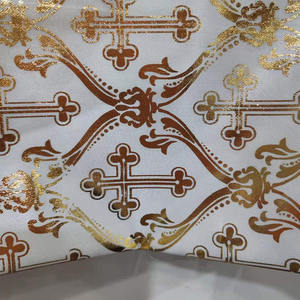 FS-19Customized ткань с принтом в виде гроба, атласная ткань с золотой краской, ортодоксальная атласная ткань с распятием, украшение для похорон - Product Image 4