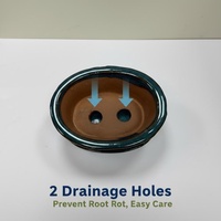 Pot à Bonsaï en Céramique, Petit, Multi-Styles, Glaçure Bleue, Durable, Écologique, Utilisation Intérieure et Extérieure
