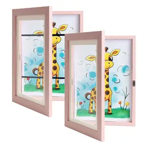 Customized cheap A4 8.5X11 Kids Art Frames Projects Front Opening and Changeable Picture Display Kids Artwork Photo Frame