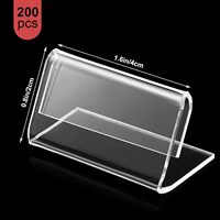 Porte-étiquettes en plastique transparent en forme de L support d'étiquettes de prix acrylique pour bacs de rangement de comptoir magasin de détail affichage de magasin