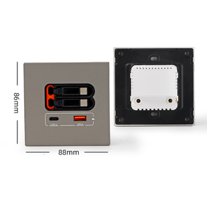 Phổ ổ cắm <span class=keywords><strong>USB</strong></span>-C Cổng điện tường Bảng điều khiển 20W phổ Type-C <span class=keywords><strong>USB</strong></span> ổ cắm loại 86 với cáp sạc - Product Image 6