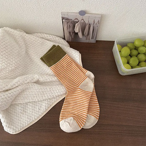 Calzini Estivi Sottili da Ragazza, Calzini <span class=keywords><strong>a</strong></span> <span class=keywords><strong>Righe</strong></span> <span class=keywords><strong>a</strong></span> Metà Polpaccio - Product Image 4