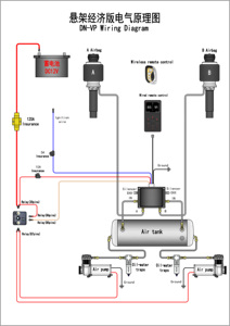 ピックアップトラック用ダウンブランド2チャンネルエアサスペンション管理システムシンプルバージョンエアライドサスペンションキット - Product Image 6