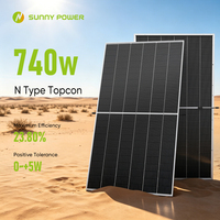Panneau solaire monocristallin Topcon 720 Watts, modules photovoltaïques demi-cellules 715W 720W 730W 735W 740W