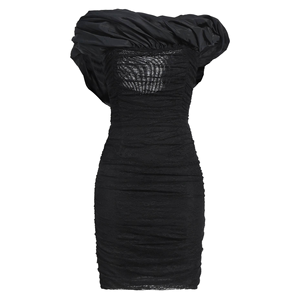 <span class=keywords><strong>Robe</strong></span> mini moulante <span class=keywords><strong>noire</strong></span> à manches courtes, épaules dénudées, entièrement froncée avec insert en maille transparente - Fournisseur vérifié <span class=keywords><strong>du</strong></span> Guangdong, Chine - Product Image 3