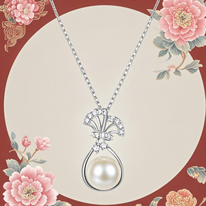Collana con Ciondolo Lucky Bag per Donne, Perle Imitate Stile Pavé, Gioielli alla Moda per Uso Quotidiano - Product Image 5