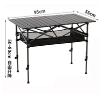 Mobilier d'extérieur Table enroulable portable en acier au carbone Table enroulable légère portable d'extérieur Tables de pêche plage pique-nique