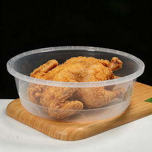 Contenedor Redondo Desechable <span class=keywords><strong>de</strong></span> Plástico <span class=keywords><strong>de</strong></span> Grado Alimenticio Extra Grande, Resistente al Calor y al Frío, Gran Capacidad para Comida para Llevar, Frutas y Ensaladas - Product Image 6