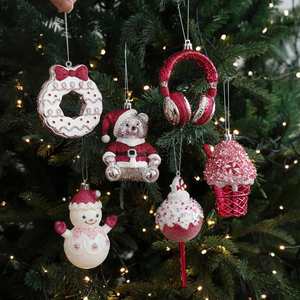 Decoración Navideña con Temática Rosa, Caramelos, Donuts, Muñecos de Nieve, Piruletas, Brillantina, Adornos Navideños Ecológicos de Lujo - Product Image 1