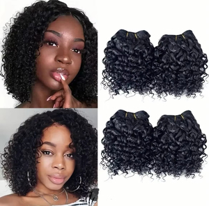 Extensions de cheveux synthétiques bouclés crépus courts type bob, <span class=keywords><strong>blond</strong></span> miel, pour tressage, 8 pouces - Product Image 1