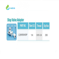 Vanne à bille en plastique filetée NPT 3/8 9/16 - 24, Vanne de distribution d'eau pour cuisine, Machine universelle d'osmose inverse, Distributeur d'eau