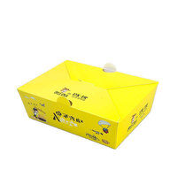 Boîte à poulet frit biodégradable OEM, adaptée aux aliments, recyclable, avec pelliculage mat, impression personnalisée, combo boîte à lunch pour restauration rapide