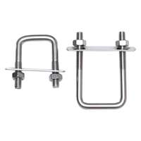Ensemble de boulons en U carrés en acier inoxydable 304, vis en U à angle droit, fixation pour tube carré