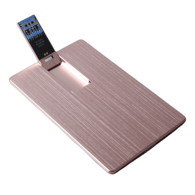 New Bank Metal Card Shaped Custom Logo USB Flash Drive 128MB/128G USB2.0/USB3.0 2-Year Warranty