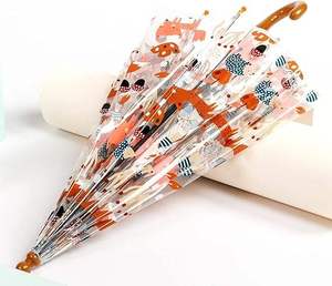 Ombrello per attività artistica per bambini 6k Design automatico dritto trasparente dipingilo da te animali della foresta che disegnano modello regalo - Product Image 1