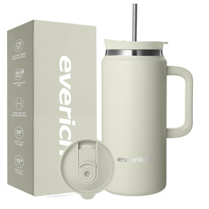 Tùy chỉnh 64oz Tumbler chân không Tumblers thép không gỉ với xử lý Mugs hiện đại Tumbler với nắp và rơm bền vững - Product Image 4