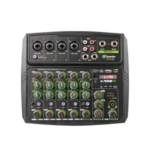 Debra Audio FR6GO DJ Console Mezclador de audio con BT5.0,USB para Smartphone interfaz de transmisión en vivo para cantar Stream podcast