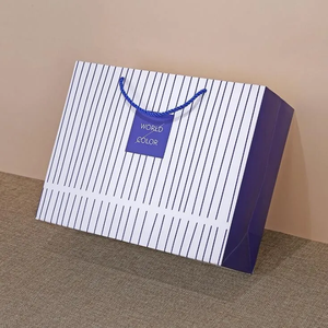 Kağıt saplı çanta özel baskılı % 100% geri dönüştürülebilir beyaz kağıt kağıt alışveriş torbası - Product Image 4