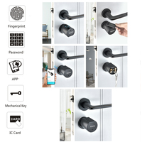 Serrure à empreintes digitales XSDTS SXS01, serrure à cylindre intelligente réglable avec clé mécanique, fonctionne avec les applications Tuya Wifi TT Lock