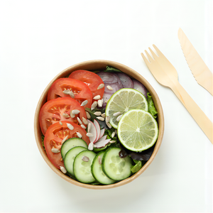 Ciotole Monouso in Carta Kraft di Varie Dimensioni per Insalata e Zuppa, Biodegradabili e Adatte al Contatto Alimentare, per Ristoranti e Asporto - Product Image 5