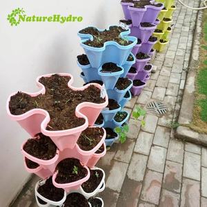 Pots de fleurs en plastique vertical, grand format, tour hydroponique pour décorations, offre spéciale - Product Image 2