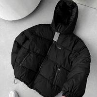 Veste matelassée à capuche personnalisée, style streetwear ample, manteau d'hiver avec poches zippées