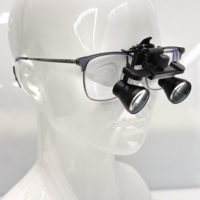 21APJ-250X 2.5x Dental Loupes, Flip-Up Binocular Magnifier That Clips Onto Your Glasses, 150-170mm Wide View, PD Adjustable