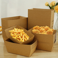 Plateaux de nourriture en papier brun Kraft résistant à l'huile, fournitures de fête d'anniversaire de noël, moules à pâtisserie, gadgets de cuisine