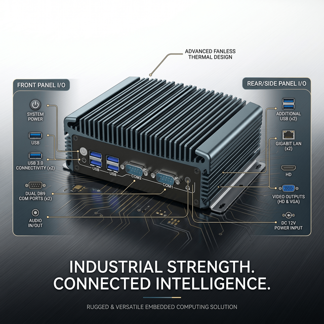 LN 1010 OEM Industrial Gateway Computer Rugged Box Intel I3 I5 I7 Dual LAN WiFi 4G SIM RS232  VGA Embedded Fanless Mini PC