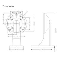 Soporte de montaje en esquina de Metal en forma de L Universal para cámara de seguridad de cúpula exterior carcasa Compatible con cámara Pan Tilt