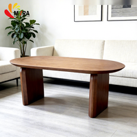 Table à manger en bois au design moderne et simple, de forme ovale, pour la maison et le bureau, aucun assemblage requis, meubles de salle à manger