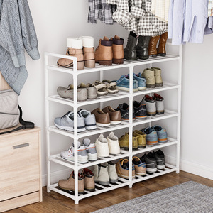 Simple bamboo <b>shoe</b> <b>rack</b> for home use, economical <b>storage</b> <b>rack</b> for doorways, multi-layer dustproof display <b>rack</b>. - Product Image 1