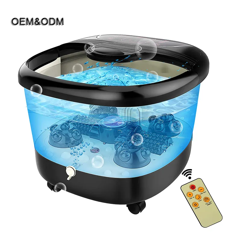 Multifunction Pedicure Basin Heated Infrared Automatic Shiatsu Massage Air Bubble Foot Bubble Bath Massager Machine for Spa