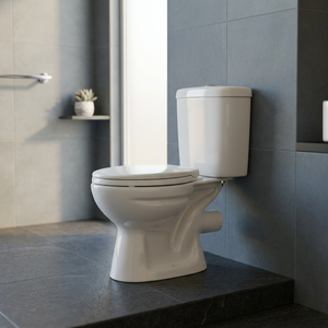 Inodoro de Cerámica de Dos Piezas de Calidad Premium con Sifón Redondo en Forma de S, Accesorios LLC, Tapa de Cisterna - Product Image 3