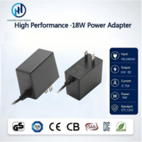 Adaptateur secteur fiable 24V 0.75A 18W, prise US, fabricant AC/DC pour équipement de système de sécurité, bande LED, service OEM personnalisé