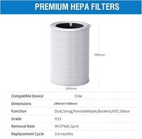 Filtre à air Hepa 3 en 1 compatible avec le purificateur d'air intelligent portable Xiaomi Elite Y-600