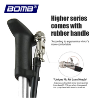 Pompe à air portable pour vélo BOMB haute pression 300 PSI pour fourche avant et suspension arrière avec manomètre