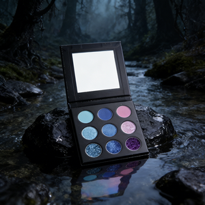 定制您自己的品牌高闪光DIY眼影调色板，配有9个彩色粉盘单双色眼影眼妆 - Product Image 2