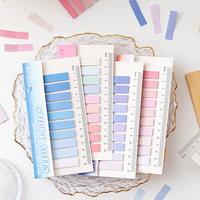 Lytwtw's – bloc-notes adhésifs dégradés de couleur bonbon, avec règle, fournitures scolaires et de bureau, bloc-notes, bloc-notes d'indexation, 1 pièce