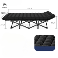 Lit pliant avec matelas amovible en tissu Oxford pour la maison