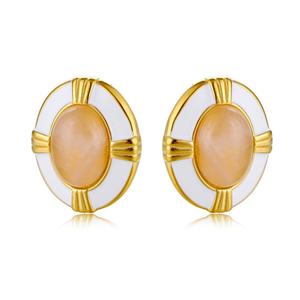 ต่างหูสตั๊ดแบรนด์ดัง สแตนเลสสตีลเคลือบ PVD ป้องกันการแพ้ ทันสมัย ขายส่ง สำหรับผู้หญิง - Product Image 6