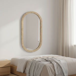 Moderno estilo <span class=keywords><strong>Art</strong></span> Deco MDF marco pared espejo Burr textura vidrio para baño vestidor Hotel Villa apartamento uso decorativo - Product Image 3