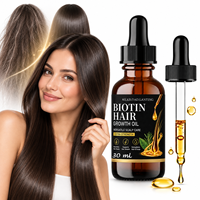 Huile de croissance capillaire à la biotine pour femmes et hommes, huile nourrissante pour le cuir chevelu, soin capillaire quotidien à base de plantes, 30 ml, pour des cheveux plus volumineux