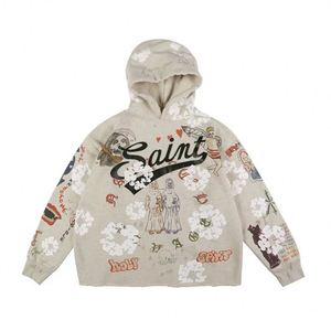 Sweats à capuche unisexes en éponge française 100% coton de haute qualité LOGO personnalisé Hip Hop surdimensionné à ourlet brut sweats à capuche pour hommes - Product Image 1
