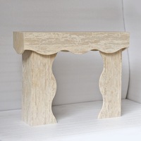 Table console moderne en travertin à niveaux, style nordique, pour la décoration intérieure