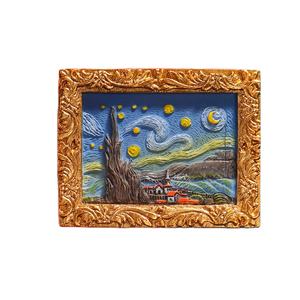 Peinture célèbre personnalisée en résine aimant de réfrigérateur décoratif créatif souvenir en polyrésine pour la maison garden party autocollant magnétique - Product Image 1