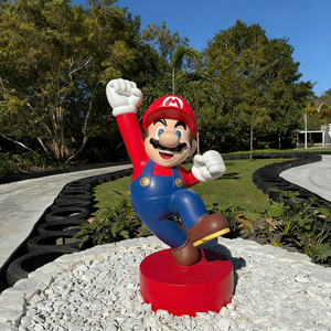 Sculpture d'art en résine moderne, sculpture de personnage de dessin animé <span class=keywords><strong>Mario</strong></span> grandeur nature, décoration intérieure, collection d'art - Product Image 2